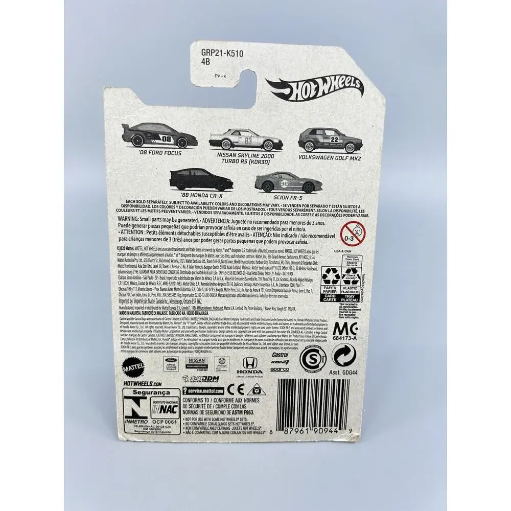 Hot Wheels '88 HONDA CR-X Black 2021 JDM 4/5 Diecast 1:64 Mattel